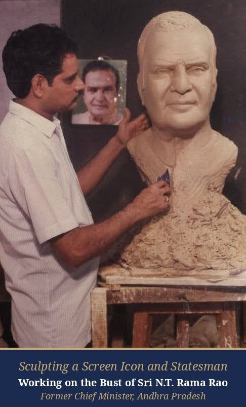 Bust of Sri N.T. Rama Rao, former Chief Minister of Andhra Pradesh.