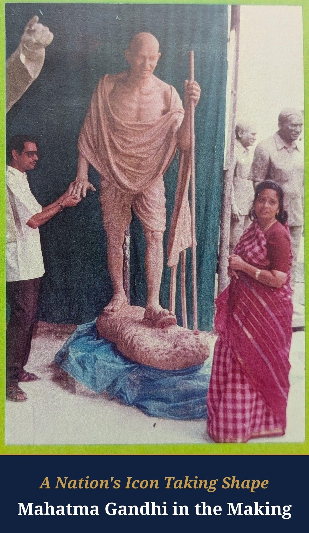 Mahatma Gandhi statue in the making, at the sculptor's workshop.